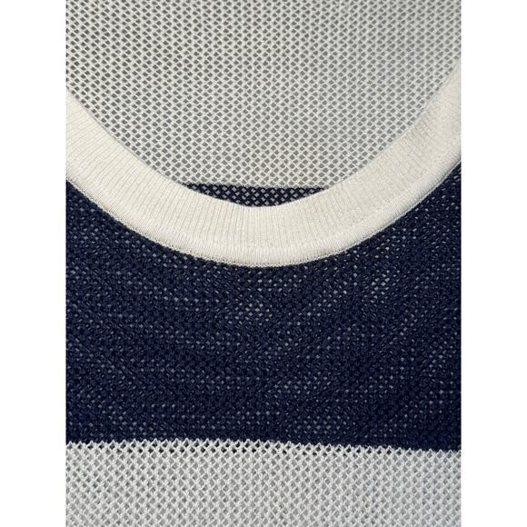 Tommy Bahama Long Sleeve Netting Knit Cover Up Stripe Blue Women's Teen Size XS - Picture 6 of 12